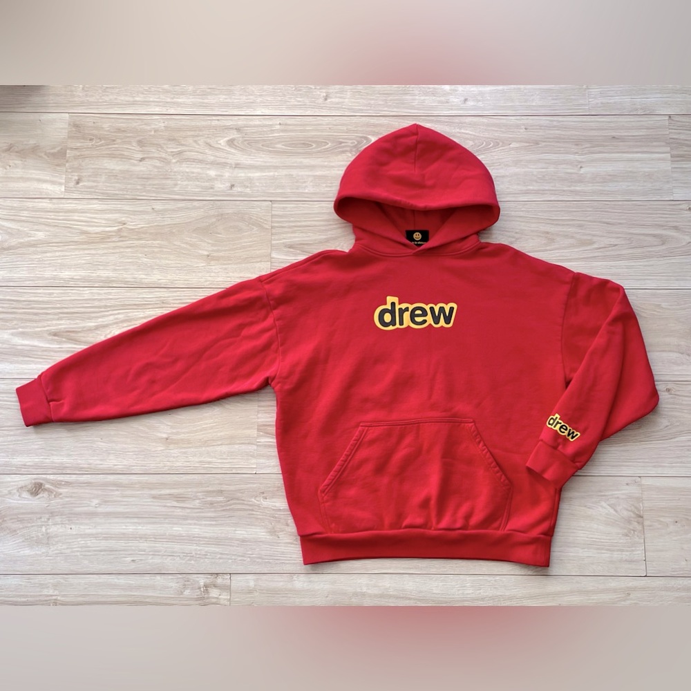 Drew house extra small red hoodie relaxed fit (fits like a medium)